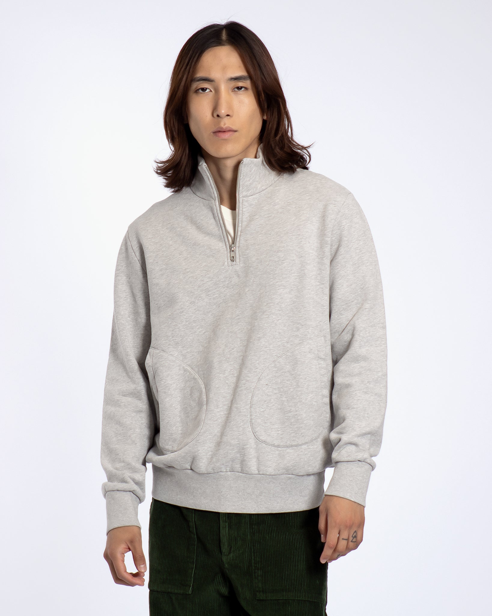 Funnel Neck Sweatshirt - Grey Organic Cotton – Far Afield